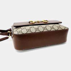 Gucci Brown PVC 1955 Horsebit Small Crossbody Bag