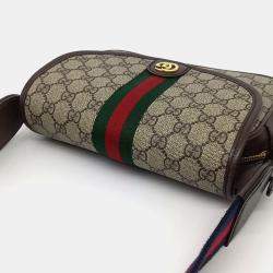 Gucci Brown Canvas Ophidia Mini GG Shoulder Bag