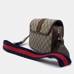 Gucci Brown Canvas Ophidia Mini GG Shoulder Bag
