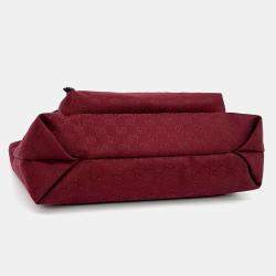 Gucci Burgundy Canvas GG Canvas Maxi Tote Bag