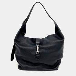 Gucci Black Leather Jackie 1961 Medium Shoulder Bag