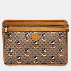 Gucci Brown Canvas Disney Clutch bag