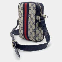 Gucci Beige Black PVC Ophidia GG Crossbody Bag