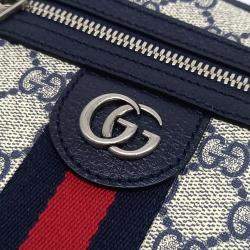 Gucci Beige Black PVC Ophidia GG Crossbody Bag