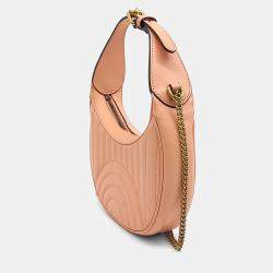 Gucci Pink Leather Marmont Half Moon Shoulder Bag