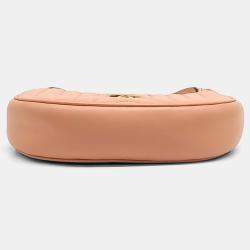 Gucci Pink Leather Marmont Half Moon Shoulder Bag
