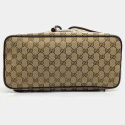 Gucci Beige Brown Jacquard Gucci Beige Brown Fabric Jacquard Backpack