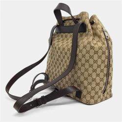 Gucci Beige Brown Jacquard Gucci Beige Brown Fabric Jacquard Backpack
