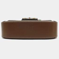 Gucci Black Brown Leather and PVC 1955 Horsebit Shoulder Bag