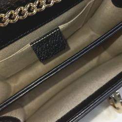Gucci Black Leather Interlocking GG Crossbody Bag
