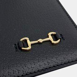 Gucci Black Leather Horsebit Clutch