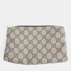 Pre Owned Gucci Beige Coated Canvas XFPM Beauty Case