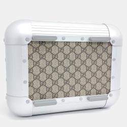 Pre Owned Gucci Beige Coated Canvas XFPM Beauty Case