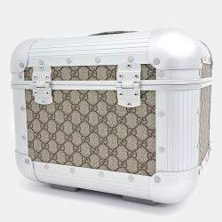 Pre Owned Gucci Beige Coated Canvas XFPM Beauty Case