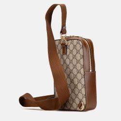 Gucci Brown GG Supreme Interlocking G Sling Bag