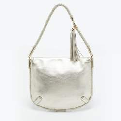 Gucci Gold Leather Medium Britt Tassel Hobo