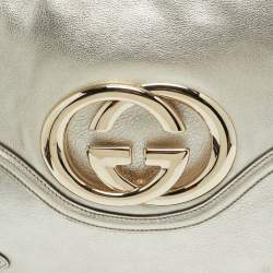 Gucci Gold Leather Medium Britt Tassel Hobo