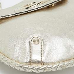 Gucci Gold Leather Medium Britt Tassel Hobo