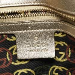 Gucci Gold Leather Medium Britt Tassel Hobo