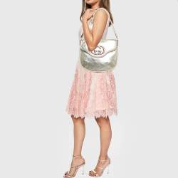 Gucci Gold Leather Medium Britt Tassel Hobo