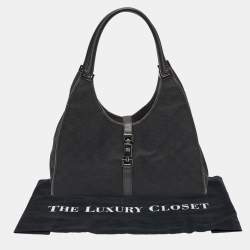 Gucci Black GG Canvas and Leather Jackie O Hobo
