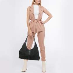 Gucci Black GG Canvas and Leather Jackie O Hobo