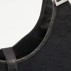 Gucci Black GG Canvas and Leather Jackie O Hobo