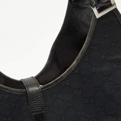 Gucci Black GG Canvas and Leather Jackie O Hobo