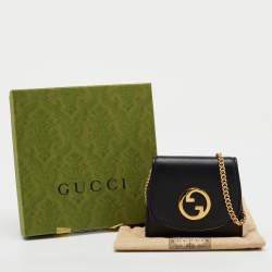 Gucci Black Leather Blondie Medium Wallet On Chain