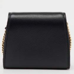 Gucci Black Leather Blondie Medium Wallet On Chain