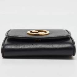 Gucci Black Leather Blondie Medium Wallet On Chain