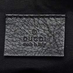 Gucci Dark Grey/Black GG Canvas And Leather Boat Pochette