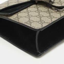 Gucci Beige/Black GG Supreme Canvas and Suede Mini Dionysus Shoulder Bag