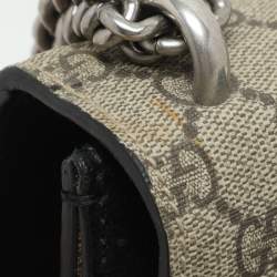 Gucci Beige/Black GG Supreme Canvas and Suede Mini Dionysus Shoulder Bag