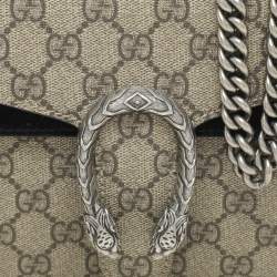 Gucci Beige/Black GG Supreme Canvas and Suede Mini Dionysus Shoulder Bag