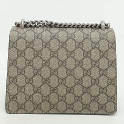 Gucci Beige/Black GG Supreme Canvas and Suede Mini Dionysus Shoulder Bag