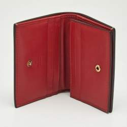 Gucci Beige/Red GG Supreme Coated Canvas Cherry Crystals Embellished Card Case