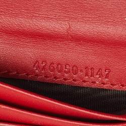 Gucci Beige/Red GG Supreme Coated Canvas Cherry Crystals Embellished Card Case