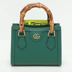 Gucci Green Leather Mini Diana Tote