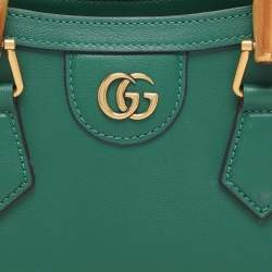 Gucci Green Leather Mini Diana Tote