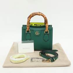 Gucci Green Leather Mini Diana Tote