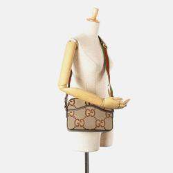 Gucci Beige/Brown Jumbo GG Canvas Web Crossbody
