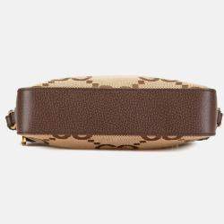 Gucci Beige/Brown Jumbo GG Canvas Web Crossbody