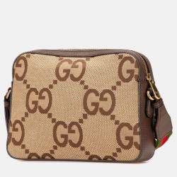 Gucci Beige/Brown Jumbo GG Canvas Web Crossbody