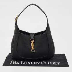 Gucci Black Leather Jackie 1961 Medium Shoulder Bag