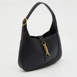 Gucci Black Leather Jackie 1961 Medium Shoulder Bag