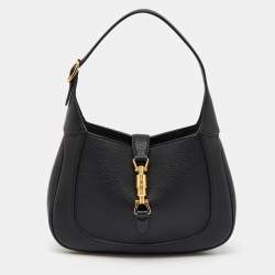 Gucci Black Leather Jackie 1961 Medium Shoulder Bag
