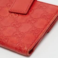 Gucci Orange Guccissima Leather Flap Compact Wallet