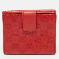 Gucci Orange Guccissima Leather Flap Compact Wallet