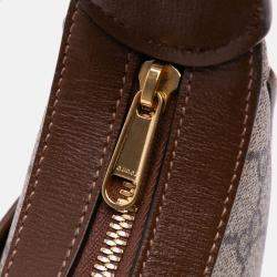 Gucci Brown Mini GG Supreme Half Moon Bag